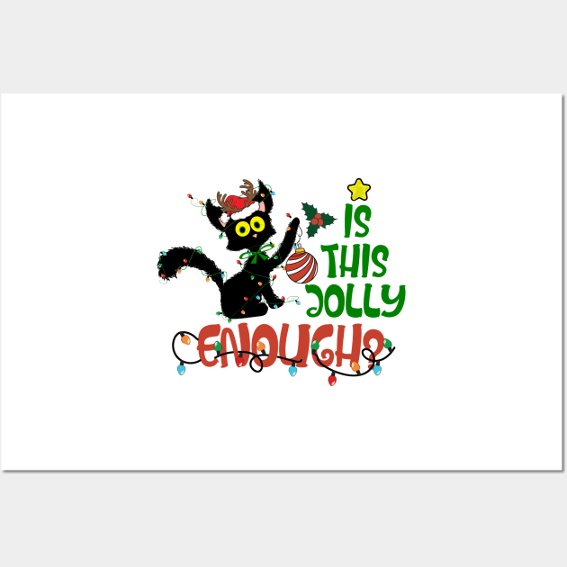 Is this Jolly Enough ? Black Cute Cat Wall Art by Bam-the-25th